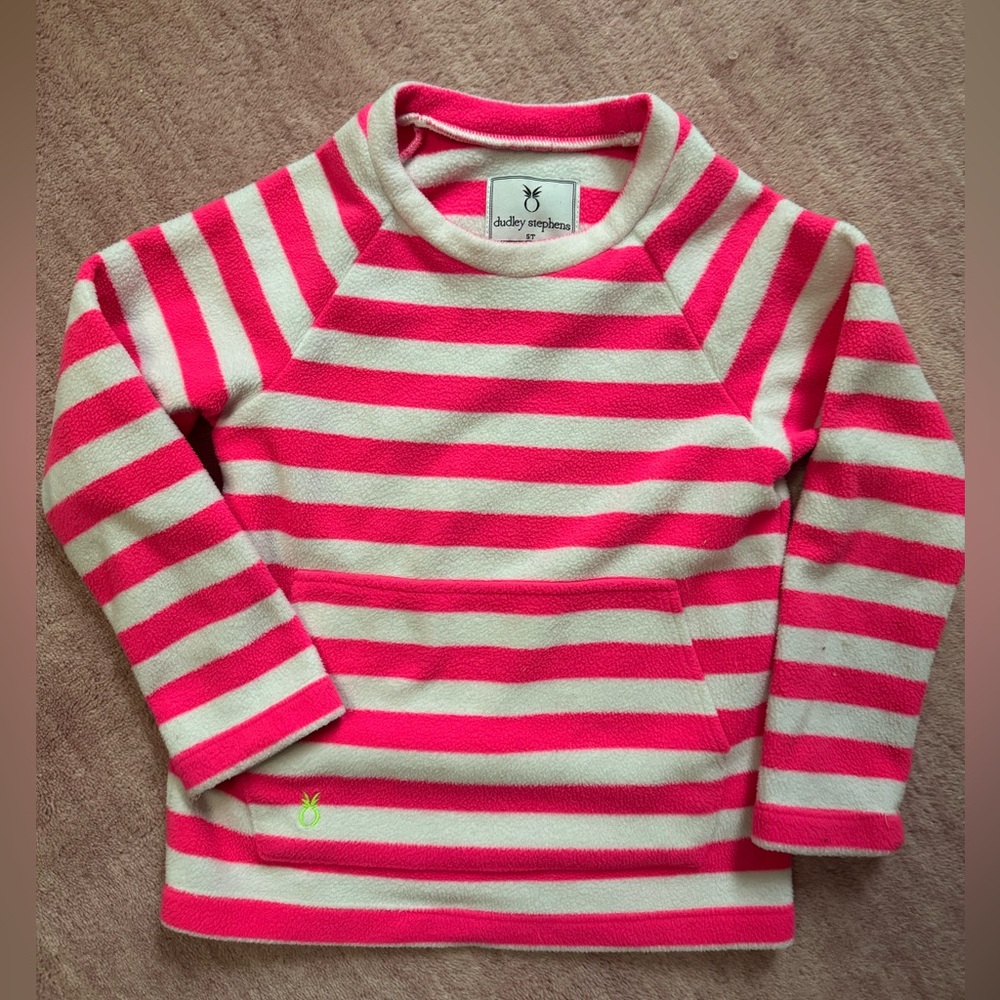Dudley Stephens Pink and White Striped Fleece